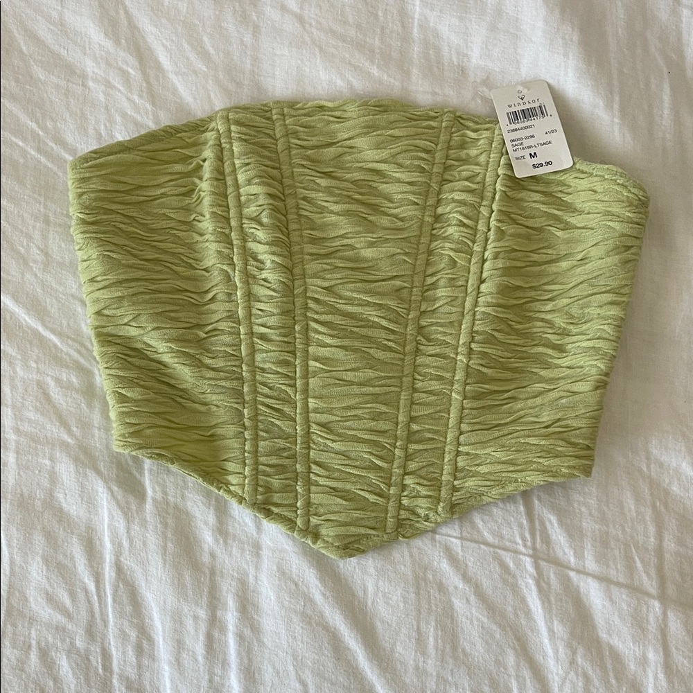 Windsor Green Textured Crop Top